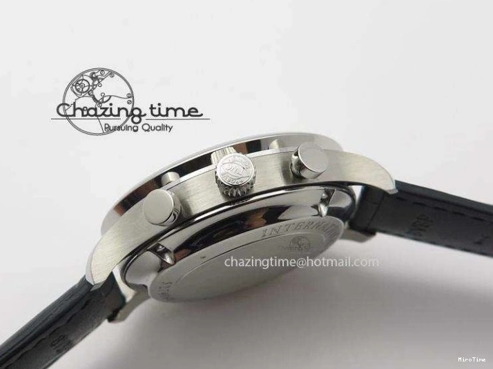 MIROTIME 0401 Casual Portuguese IW371405 ZF 1:1 Best Edition SS White Dial Silver Markers On Black Leather Strap A 7305